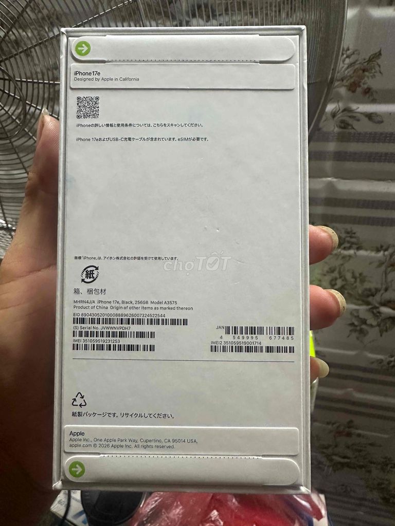 Apple iPhone 17e 256GB Đen Nhật. Mua bán Điện thoại tại Quận Đống Đa Hà Nội được đăng bởi Bùi đức cảnh hình 1