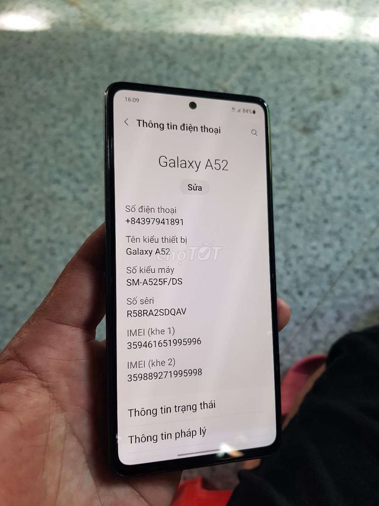 Samsung Galaxy A52 Đen Đã qua sử dụng. Mua bán Điện thoại tại Huyện Châu Thành Kiên Giang được đăng bởi Tên chưa cung cấp hình 1