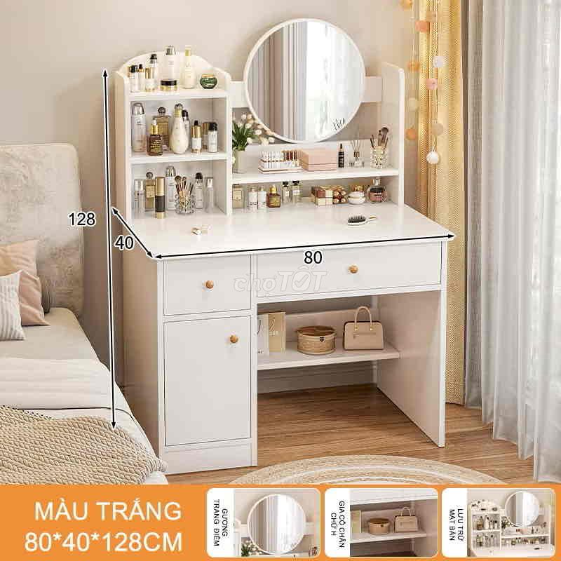 Bàn trang điểm Gỗ Trắng 80x40x128cm Gương tròn. Mua bán Bàn ghế tại Quận Bắc Từ Liêm Hà Nội được đăng bởi Nguyễn thanh huyền hình 1