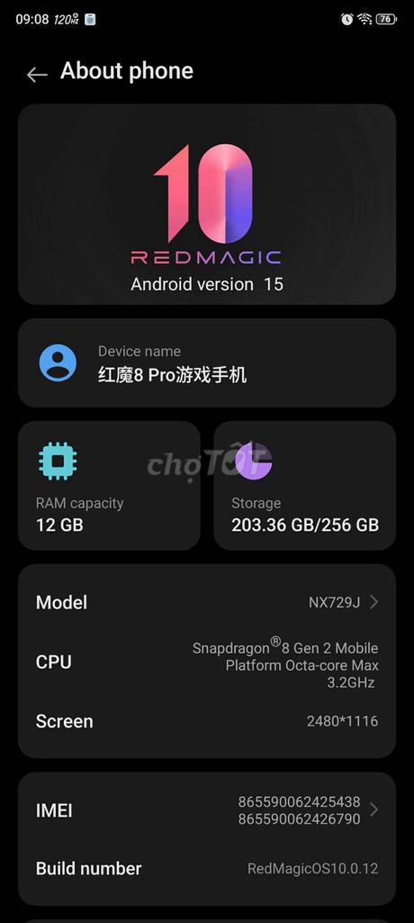 RedMagic 8 Pro 256GB Đã sử dụng. Mua bán Điện thoại tại Huyện Quế Sơn Quảng Nam được đăng bởi Nguyễn Thế Viên hình 1