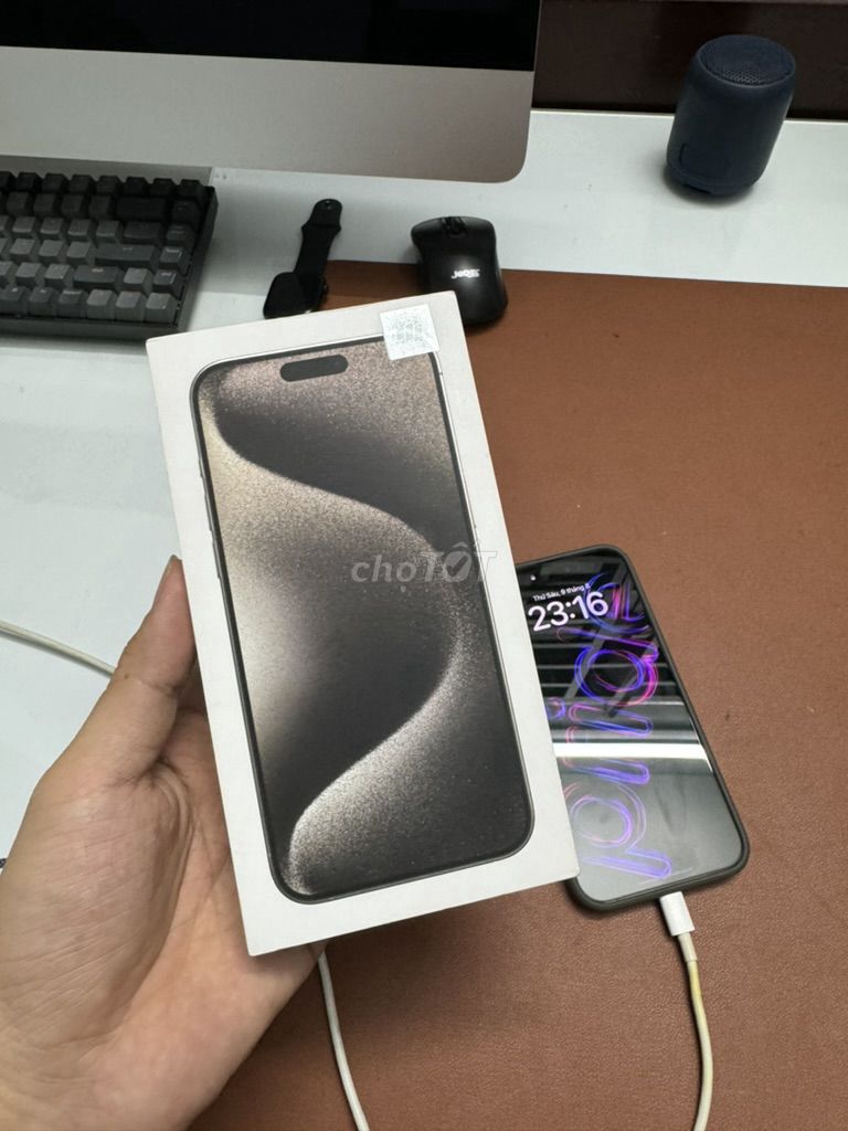 Iphone 15 Promax titan tự nhiên Fullbox VNA