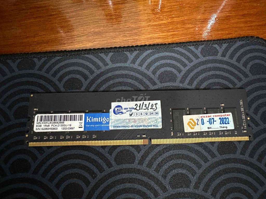 RAM Kimtigo DDR4 8G 2666. Mua bán Linh kiện (RAM, Card...) tại Thành phố Hội An Quảng Nam được đăng bởi Lâm Quang Vinh  hình 1