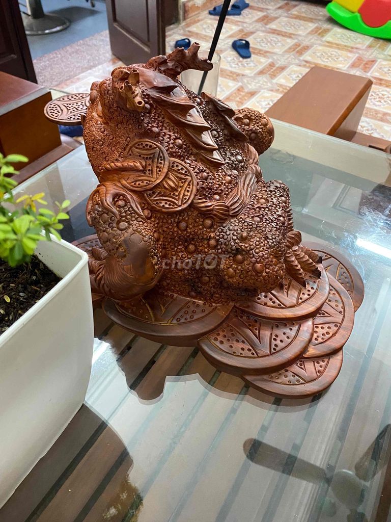 Tượng Cóc thiềm thừ gỗ 33x35x23cm. Mua bán Nội thất, đồ gia dụng khác tại Thành phố Bắc Ninh Bắc Ninh được đăng bởi Đức Hậu hình 1