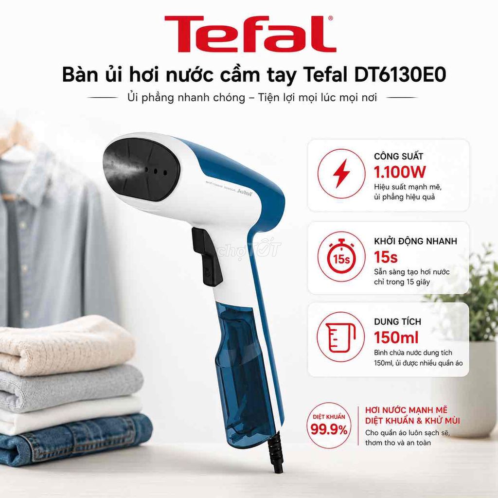 Bàn ủi hơi nước cầm tay Tefal DT6130E0. Mua bán Nội thất, đồ gia dụng khác tại Quận 7 Tp Hồ Chí Minh được đăng bởi Binz Shop hình 1