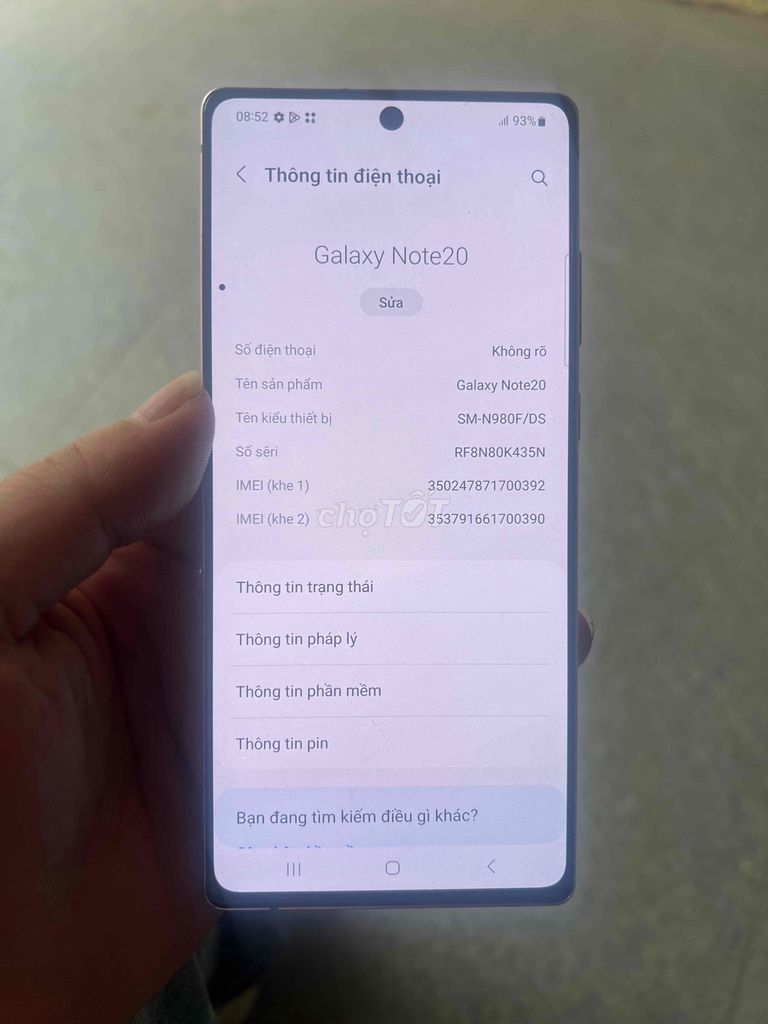 Samsung Galaxy Note 20 256GB màn zin main zin. Mua bán Điện thoại tại Quận Ba Đình Hà Nội được đăng bởi Nguyen ha hình 1