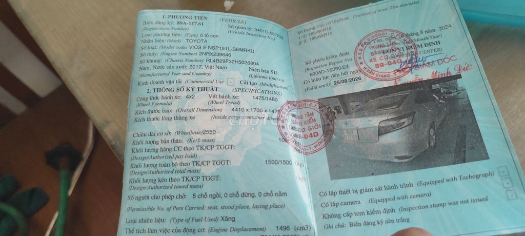 Toyota Vios 2017 1.5E - 400000 km. Mua bán Ô tô tại Huyện Khoái Châu Hưng Yên được đăng bởi Cong Hoang hình 6