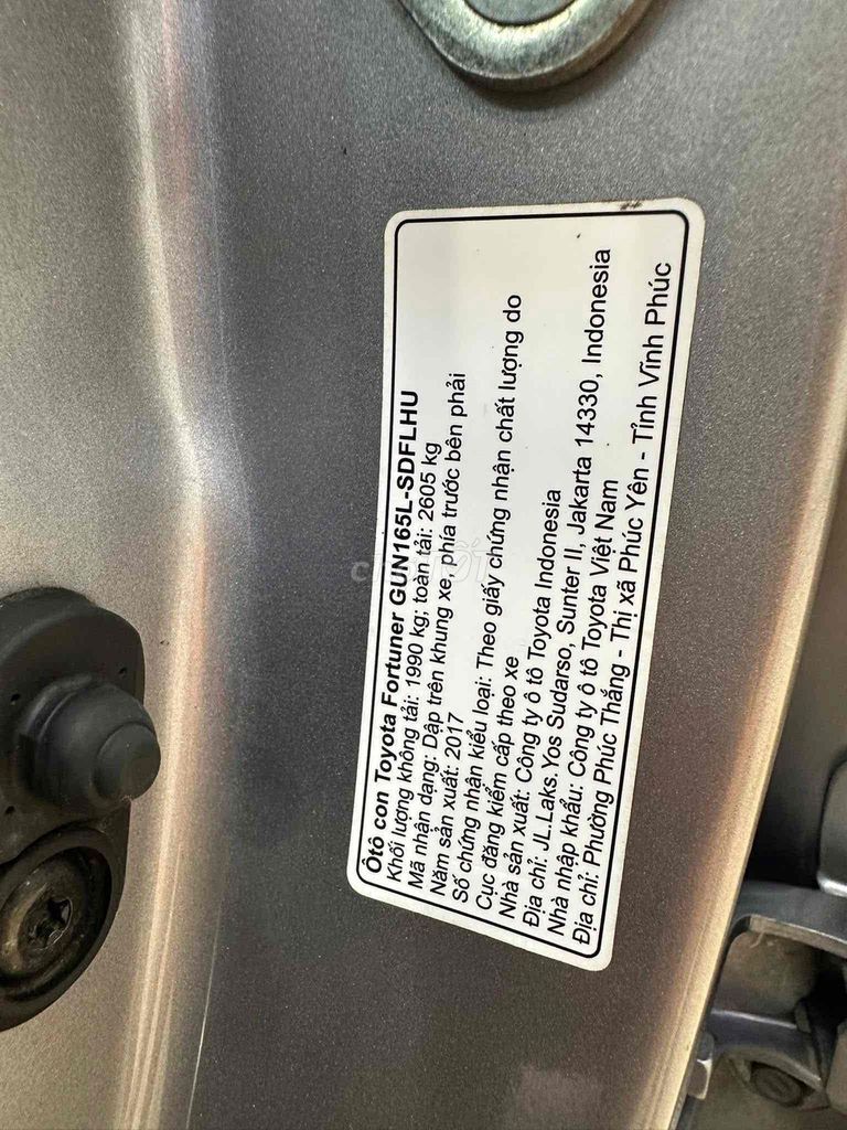 Toyota Fortuner 2017 MT. Mua bán Ô tô tại Thành phố Buôn Ma Thuột Đắk Lắk được đăng bởi Hiếu Đắk Lắk hình 12