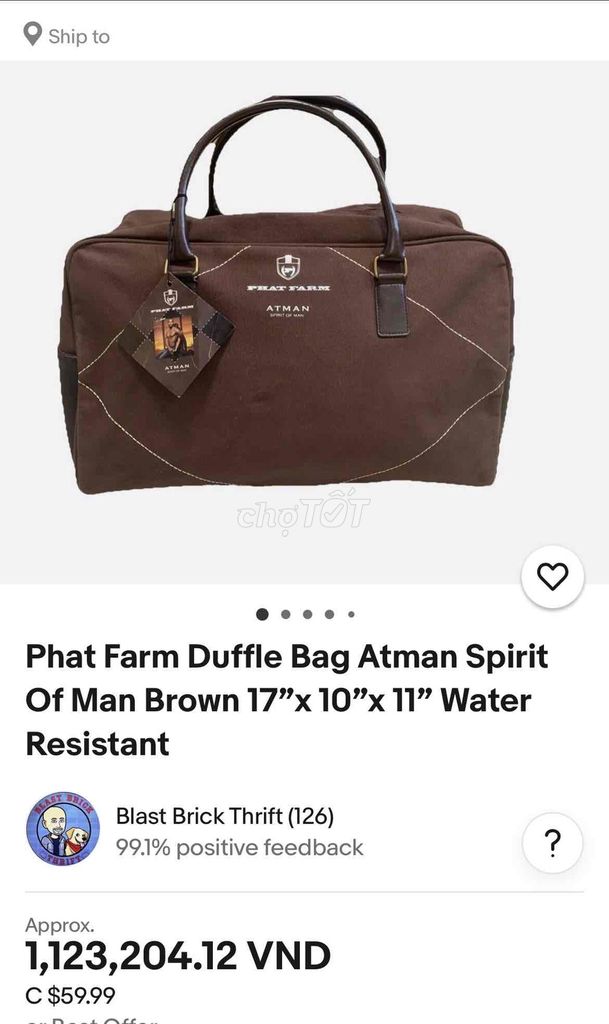 Túi trống Phat Farm Atman Spirit Of Man. Mua bán Túi xách tại Quận Tân Phú Tp Hồ Chí Minh được đăng bởi Hồng hình 1