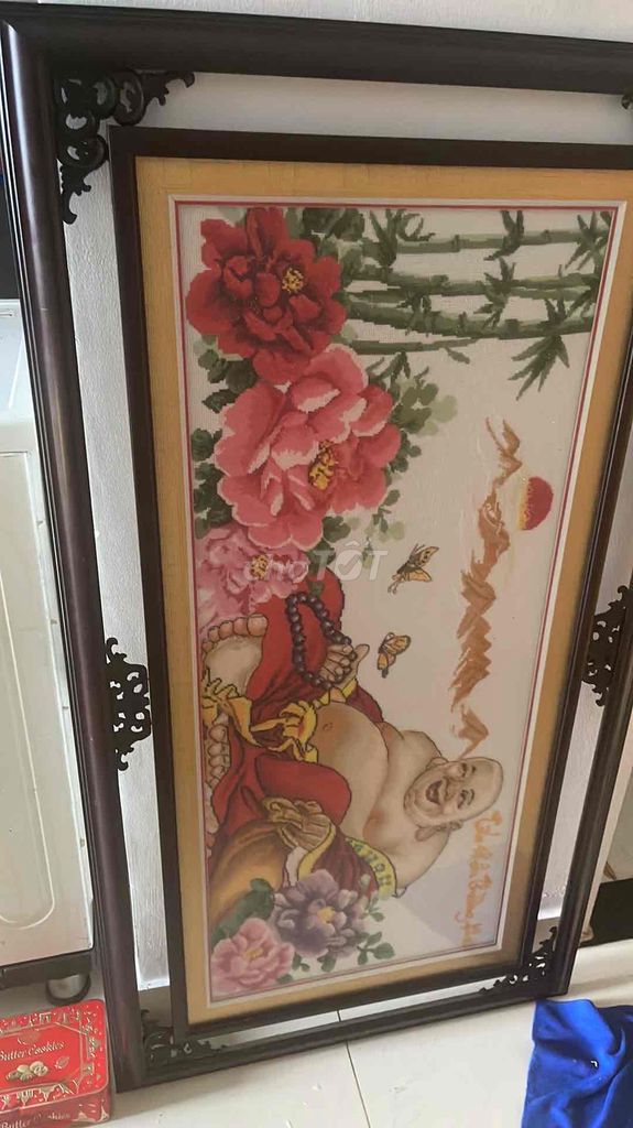 Tranh thêu Đức Di Lạc thêu tay đã đóng khung. Mua bán Đồ sưu tầm, đồ cổ tại Quận 7 Tp Hồ Chí Minh được đăng bởi Diana hình 1