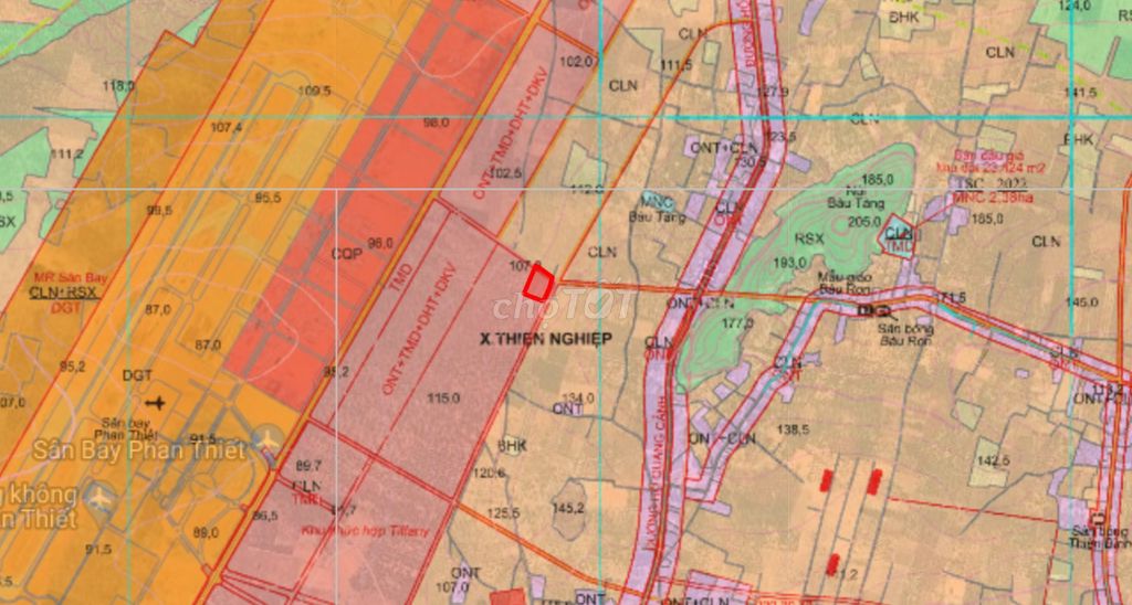 1,6ha sát sân bay Phan Thiết, quy hoạch đất ở, mặt tiền đường QH 12m