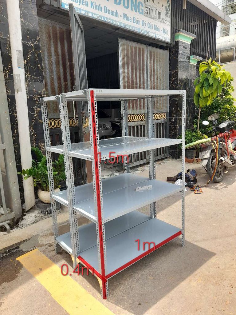 Kệ sắt V lỗ 1m5x1m x 40cm 4 tầng. Mua bán Tủ, kệ gia đình tại Huyện Hóc Môn Tp Hồ Chí Minh được đăng bởi Thu Hoàng hình 1