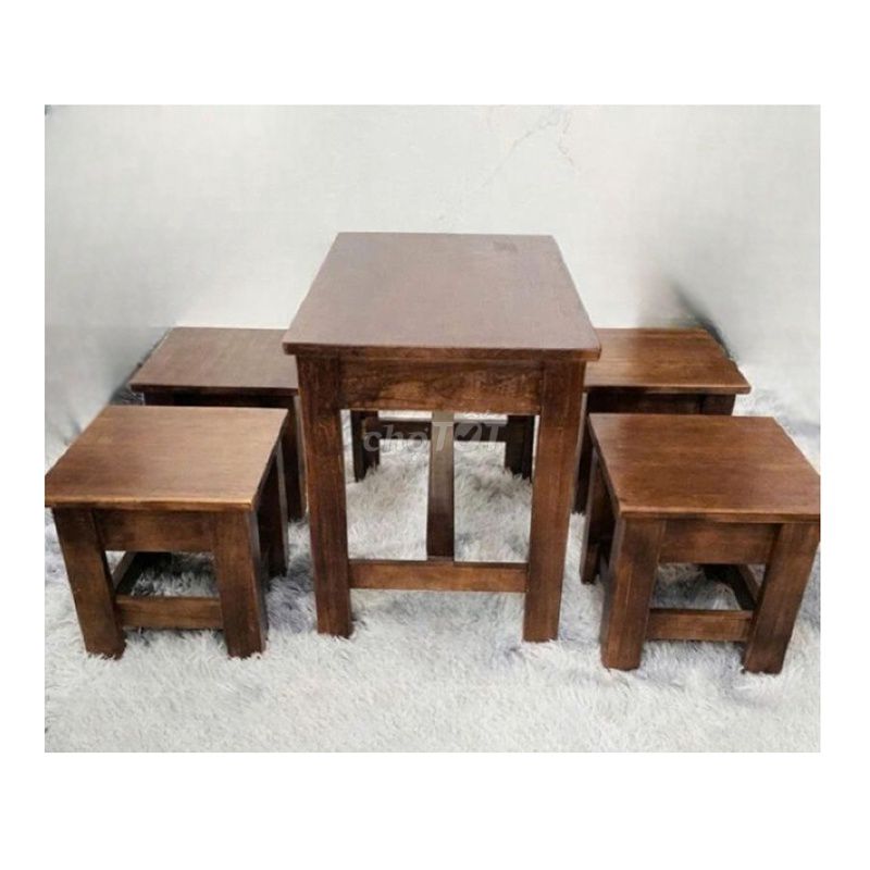 Bộ Bàn Ghế Cafe Gỗ Tự Nhiên Nâu Đẹp 99%. Mua bán Bàn ghế tại Huyện Củ Chi Tp Hồ Chí Minh được đăng bởi Linh Thanh Lý Đồ Cũ hình 1