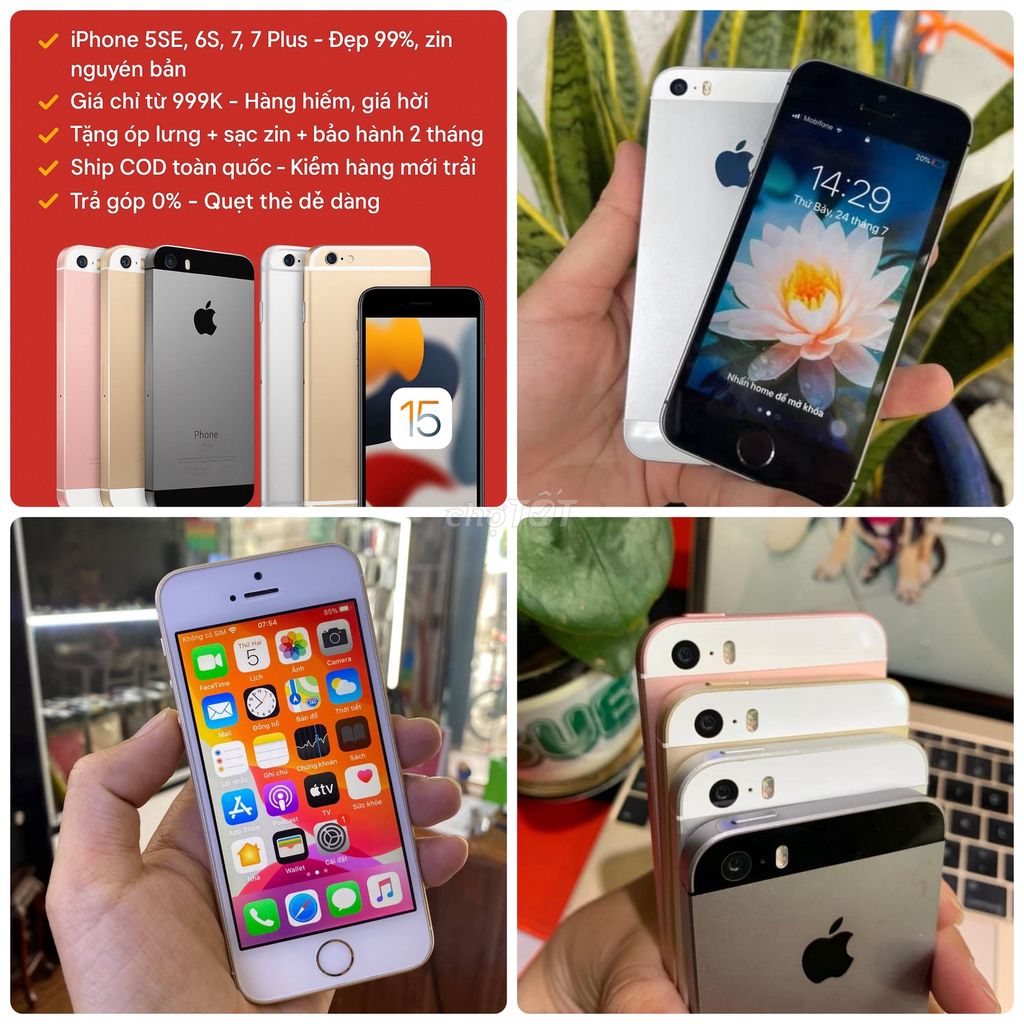 iphone 5SE 128GB/64G/32G giá tốt sưu Tầm/có ship. Mua bán Điện thoại tại Quận 10 Tp Hồ Chí Minh được đăng bởi Thảo Anh Apple Giá sỉ hình 1