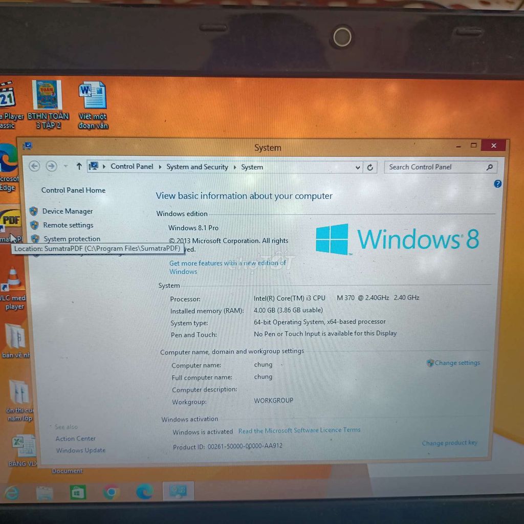 Acer Aspire i3 M370 4GB Đã sử dụng. Mua bán Laptop tại Huyện Bình Lục Hà Nam được đăng bởi chung hình 1