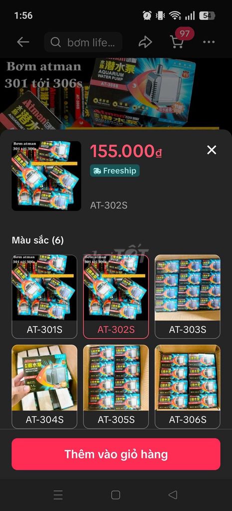 Máy bơm hồ cá Atman AT-302S. Mua bán Phụ kiện, Thức ăn, Dịch vụ tại Thành phố Thủ Đức Tp Hồ Chí Minh được đăng bởi Tu Phuong Dinh hình 1