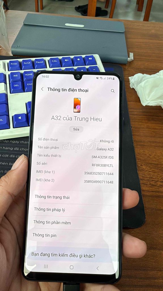 Samsung Galaxy A32 Tím Đã sử dụng. Mua bán Điện thoại tại Quận Gò Vấp Tp Hồ Chí Minh được đăng bởi Hieu Pham hình 1