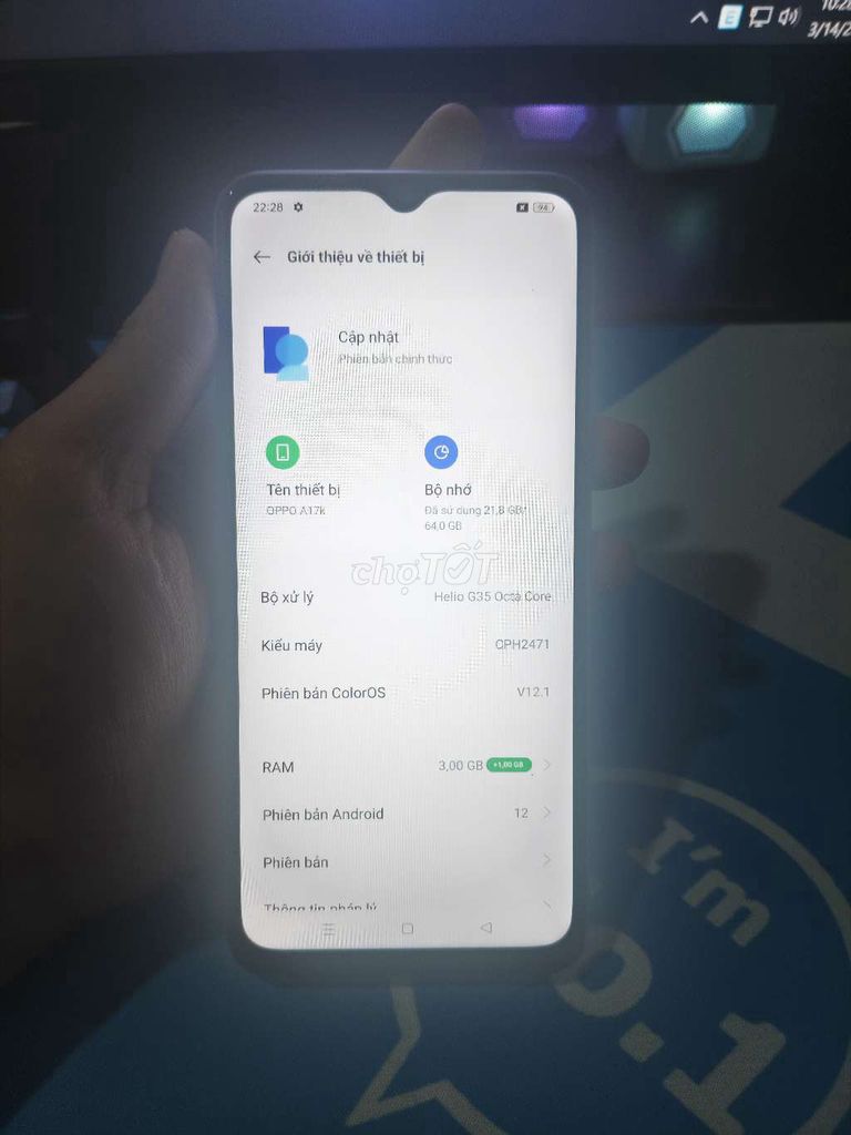 Oppo A17k 64GB Vàng. Mua bán Điện thoại tại Thành phố Gia Nghĩa Đắk Nông được đăng bởi vinh hình 1