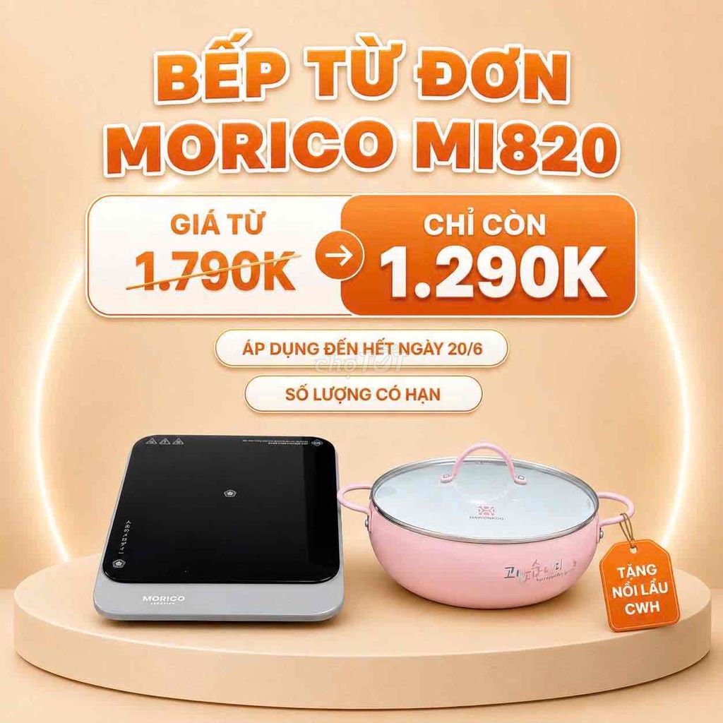 Bếp từ đơn Morico MI820 Đen, Xám. Mua bán Bếp, lò, đồ điện nhà bếp tại Quận Bình Tân Tp Hồ Chí Minh được đăng bởi Gia dụng giá rẻ Kiểm hàng thoải mái  hình 1