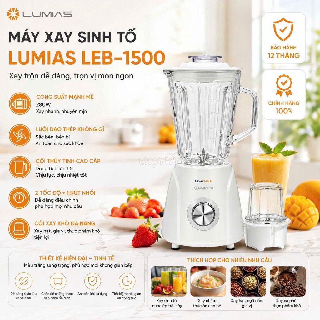 MÁY XAY SINH TỐ LUMIAS LEB-1500 1.5L. Mua bán Bếp, lò, đồ điện nhà bếp tại Quận 6 Tp Hồ Chí Minh được đăng bởi Hồng Duyên hình 1