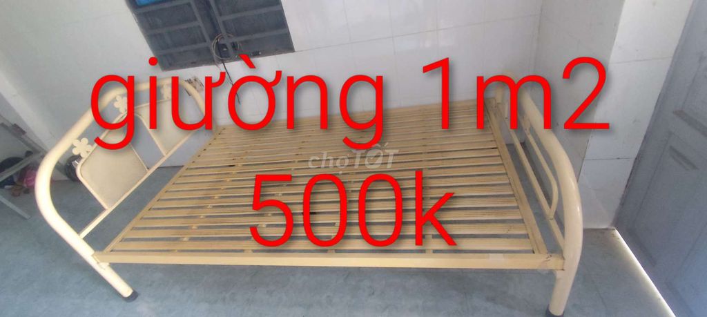 Giường sắt 1m2 Vàng nhạt. Mua bán Giường, chăn ga gối nệm tại Thị xã Phú Mỹ Bà Rịa - Vũng Tàu được đăng bởi biên vt hình 1