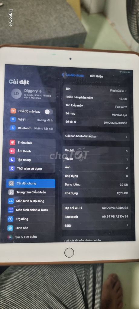 Apple iPad Air 2 32GB Trắng. Mua bán Máy tính bảng tại Thành phố Thuận An Bình Dương được đăng bởi Hội Đồ Điện Tử hình 1