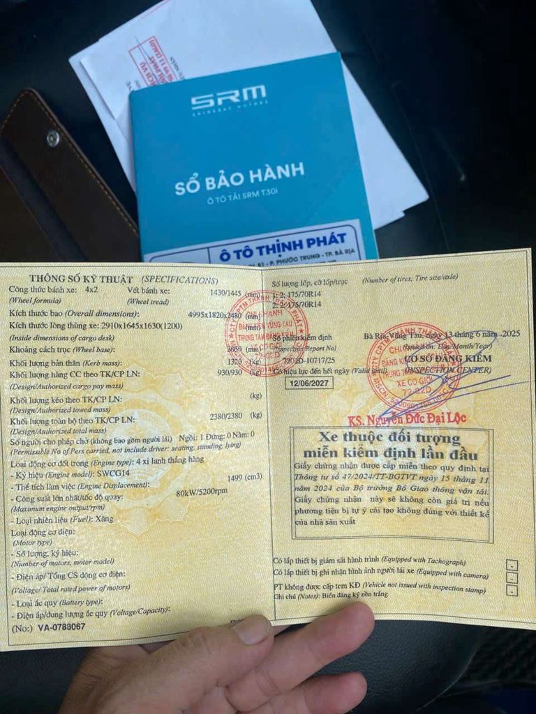 SRM T30i sx 6/2025.thùng 2m9. Mua bán Xe tải, xe ben tại Thành phố Bà Rịa Bà Rịa - Vũng Tàu được đăng bởi thanh sang hình 6