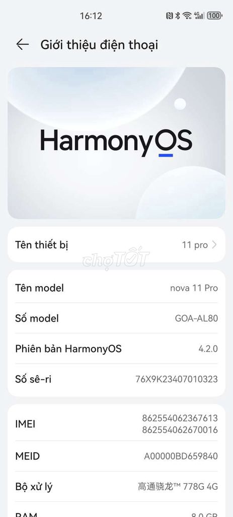 Huawei Nova 11 Pro 256GB. Mua bán Điện thoại tại Huyện Gia Lâm Hà Nội được đăng bởi Đình Đồng 10a4 Tạ hình 1