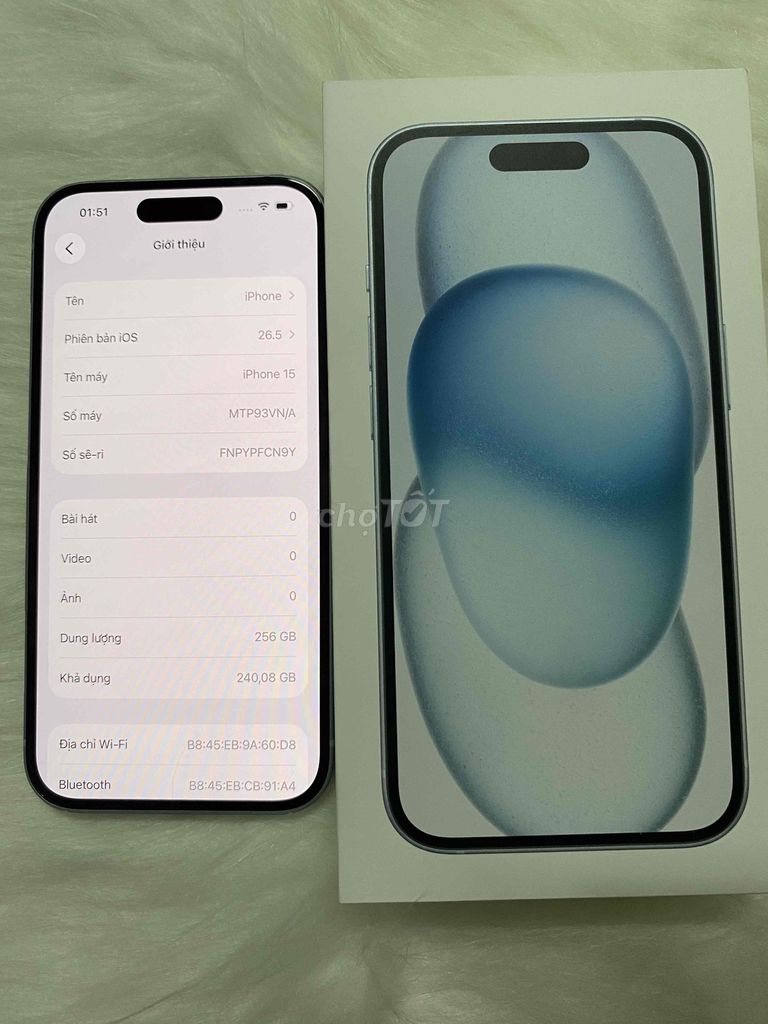 Apple iPhone 15 blue 256GB 99% mã vn fullbox. Mua bán Điện thoại tại Thành phố Thủ Đức Tp Hồ Chí Minh được đăng bởi Đặng hình 1