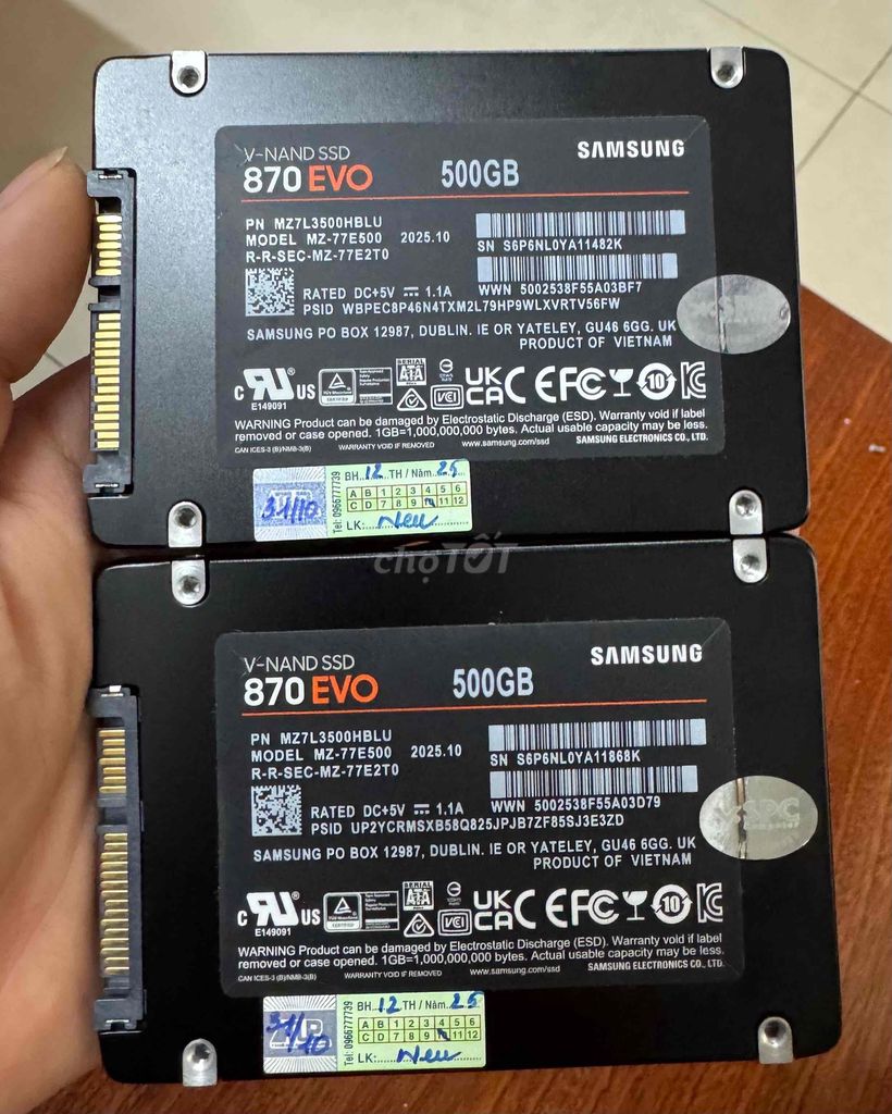 Ổ cứng SSD 512GB, SSD 500GB, SSD 480GB BH 2029. Mua bán Linh kiện (RAM, Card...) tại Quận 12 Tp Hồ Chí Minh được đăng bởi Anh Tuan hình 1