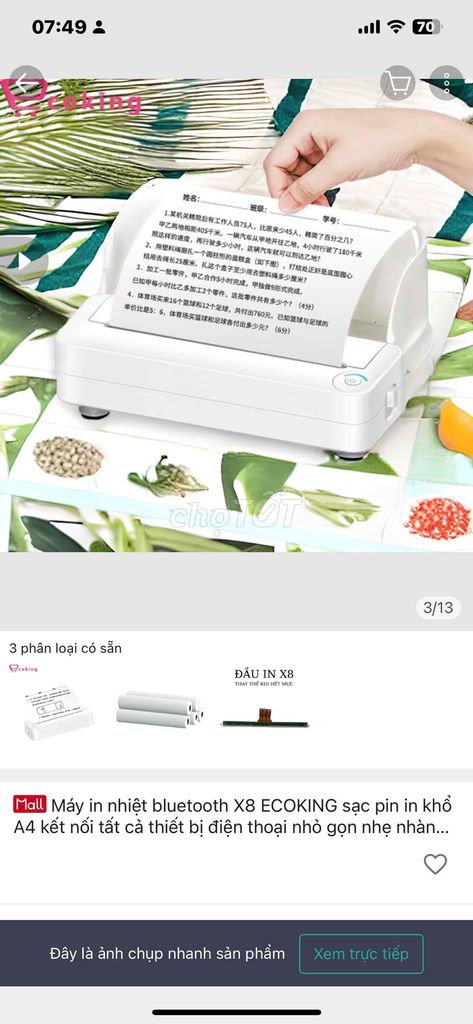 Máy in ECOKING X8 kết nối Bluetooth. Mua bán Đồ dùng văn phòng tại Huyện Phù Cát Bình Định được đăng bởi Lịch Nguyễn Đức hình 1