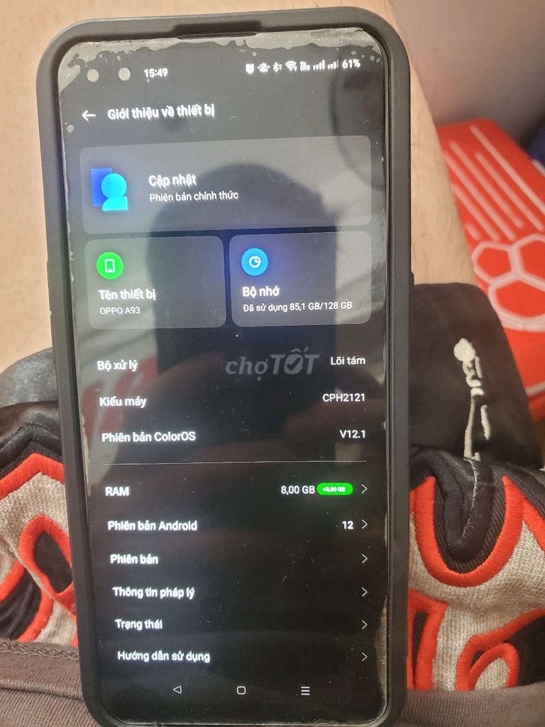 Oppo A93 128GB. Mua bán Điện thoại tại Quận Đống Đa Hà Nội được đăng bởi Ngô Tiến Phương hình 1