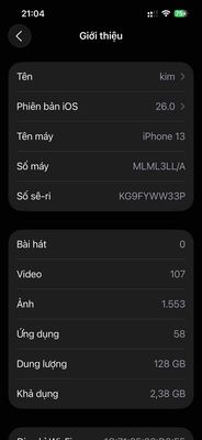 Apple iPhone 13 128GB Trắng Like New
