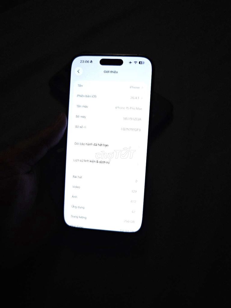 iPhone 15 Pro Max 256GB Bạc Đã thay màn hình. Mua bán Điện thoại tại Quận Ba Đình Hà Nội được đăng bởi Phuong Nam Kieu hình 1