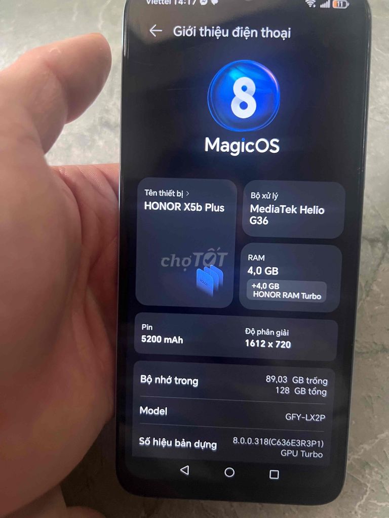 Honor X5b Plus 128GB Xanh dương. Mua bán Điện thoại tại Thành phố Thủ Dầu Một Bình Dương được đăng bởi Nguyễn Hoài Nam  hình 1