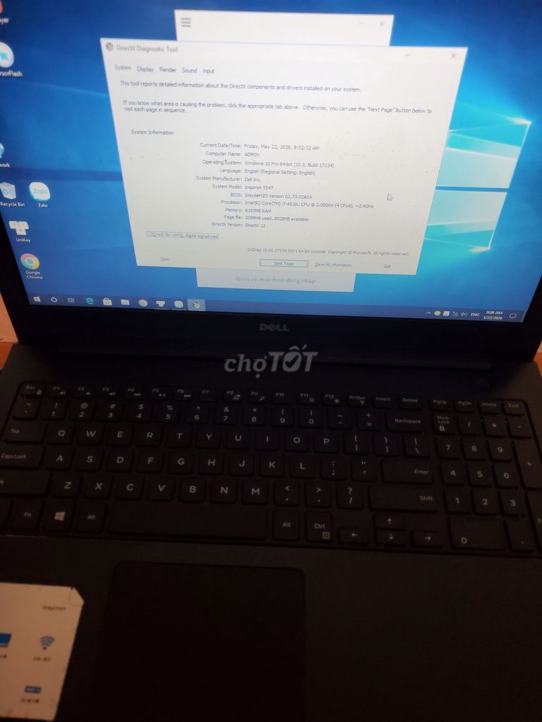 Dell Inspiron 5547 Core i7 8GB/128GB Đã sử dụng. Mua bán Laptop tại Thành phố Thủ Đức Tp Hồ Chí Minh được đăng bởi Anh Minh hình 1