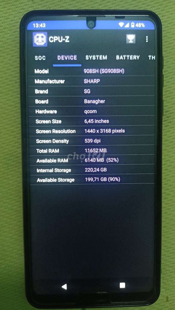 Sharp Aquos R5g ram 12 /256GB Xanh Đen