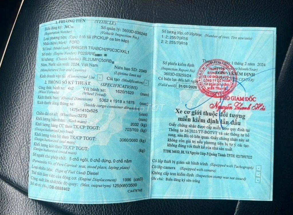 Ford Ranger 2024 XLS 2.0 4X2 AT - 40000 km. Mua bán Ô tô tại Huyện Quảng Xương Thanh Hóa được đăng bởi Bùi Tuấn hình 5
