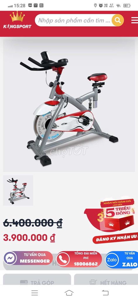 Xe đạp tập thể dục Kingsport tặng ghế tập cơ bụng . Mua bán Đồ thể thao, Dã ngoại tại Huyện Ea Kar Đắk Lắk được đăng bởi Thiết Bị Thể Thao Gymhome  hình 1