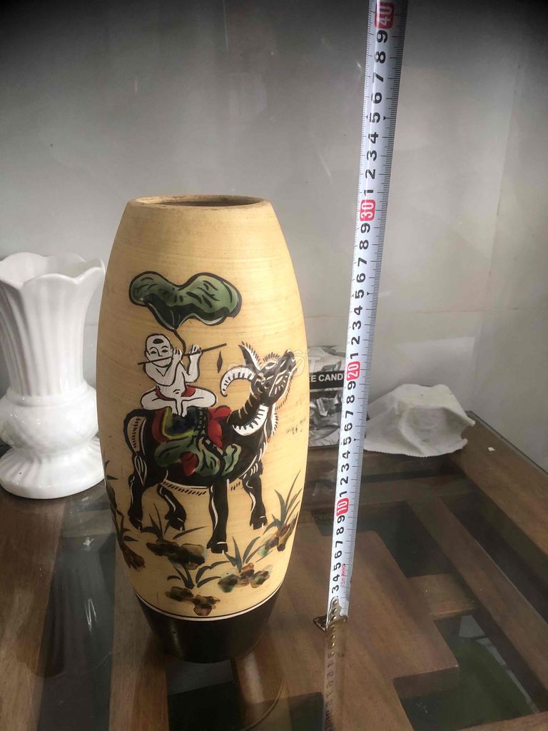 Bình hoa Gốm sứ Vàng kem Tranh Đông Hồ. Mua bán Cây cảnh, đồ trang trí tại Quận 4 Tp Hồ Chí Minh được đăng bởi Huy hình 1