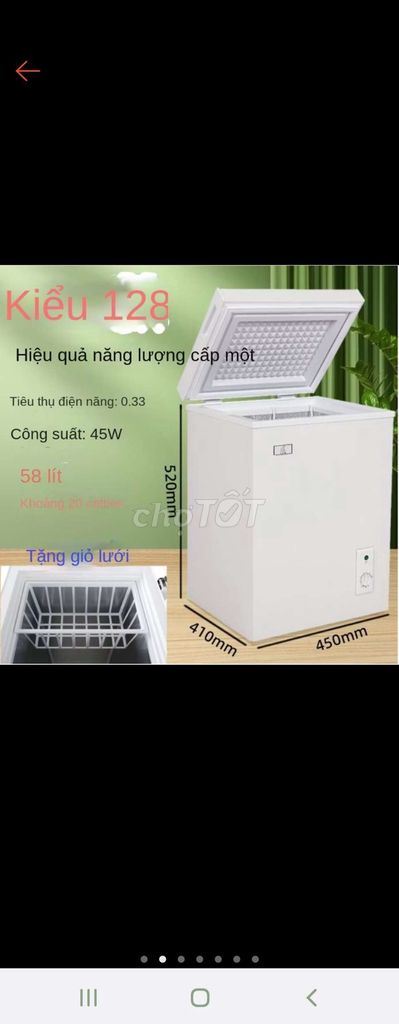 Tủ đông mini 58 lít Trắng đã sử dụng. Mua bán Tủ lạnh tại Thị xã Tân Uyên Bình Dương được đăng bởi Agnes Tran hình 1