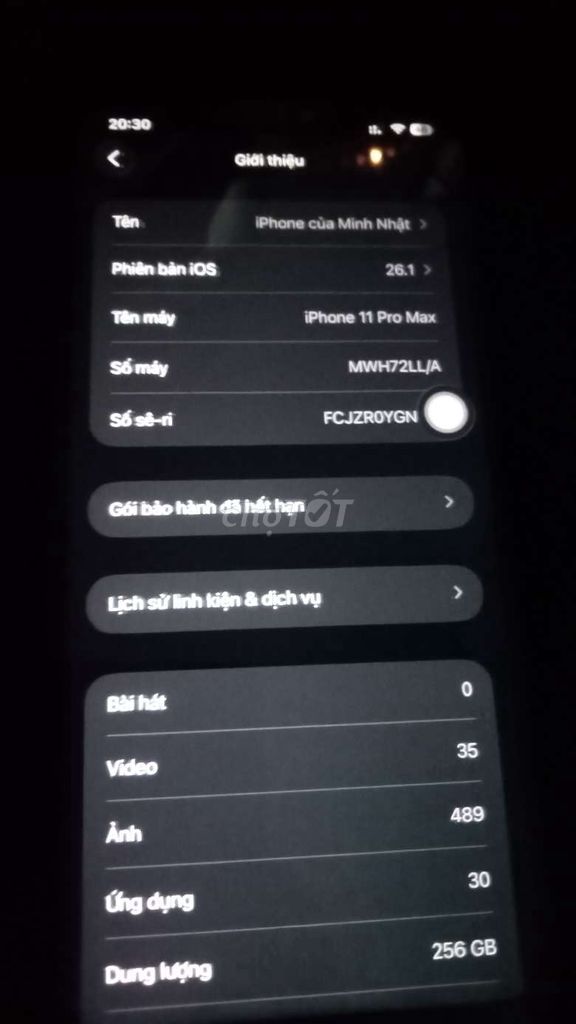 Apple iPhone 11 Pro Max 256GB Xám. Mua bán Điện thoại tại Huyện Lấp Vò Đồng Tháp được đăng bởi Mnhật hình 1