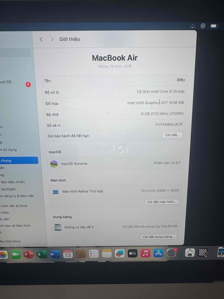 Apple MacBook Air i5 13-inch 8GB/250GB Vàng. Mua bán Laptop tại Thành phố Biên Hòa Đồng Nai được đăng bởi Trần Hoàng hình 1