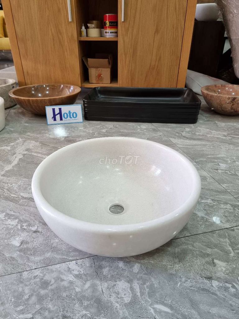 Lavabo đá cẩm thạch tự nhiên 40x40x15cm