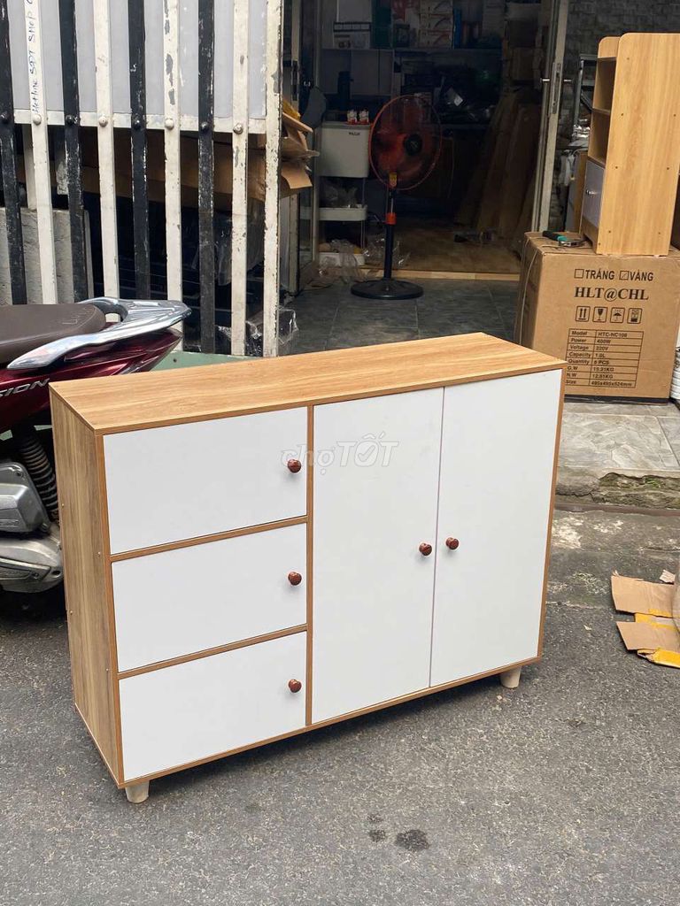 Tủ giày gỗ MDF Trắng - Vân gỗ. Mua bán Tủ, kệ gia đình tại Quận Hải Châu Đà Nẵng được đăng bởi Bàn Ghế Kệ Tủ Nội Thất Đn hình 1