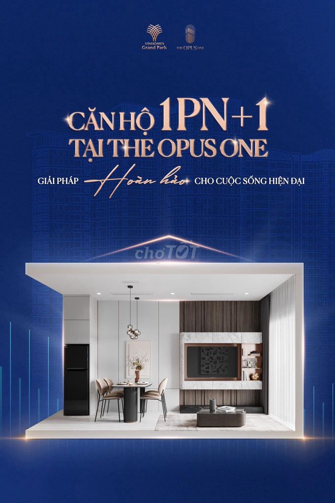 Căn Hộ 1PN+1 Cho Người Độc Thân 55m² Chỉ 10% 393Tr Tại The Opus One