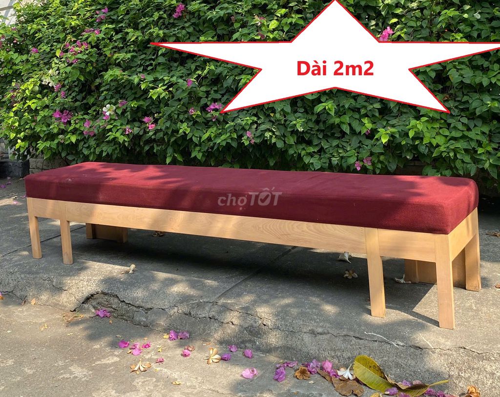 Băng ghế chờ sofa khung gỗ, băng sofa cafe 2m2