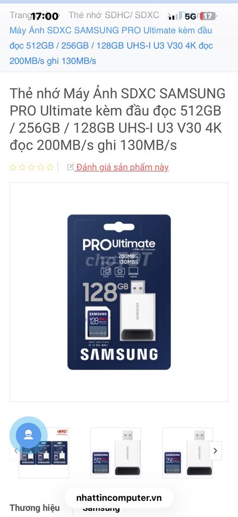 Thẻ nhớ Samsung PRO Ultimate 256GB. Mua bán Phụ kiện (Màn hình, Chuột...) tại Quận Đống Đa Hà Nội được đăng bởi Đặng hùng hình 1