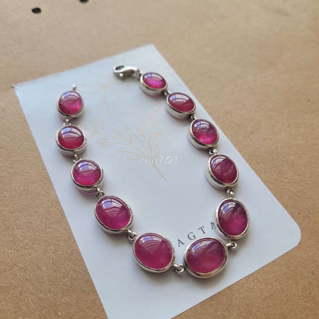 Lắc tay Bạc đá Ruby tự nhiên. Mua bán Phụ kiện thời trang khác tại Thành phố Nha Trang Khánh Hòa được đăng bởi Rio Natural Gemstone Jewelry hình 1