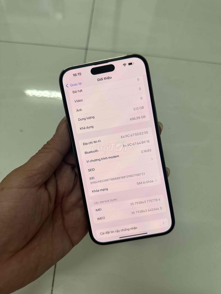 Iphone 14 Pro Max 512gb Gold Lock + sim ghép