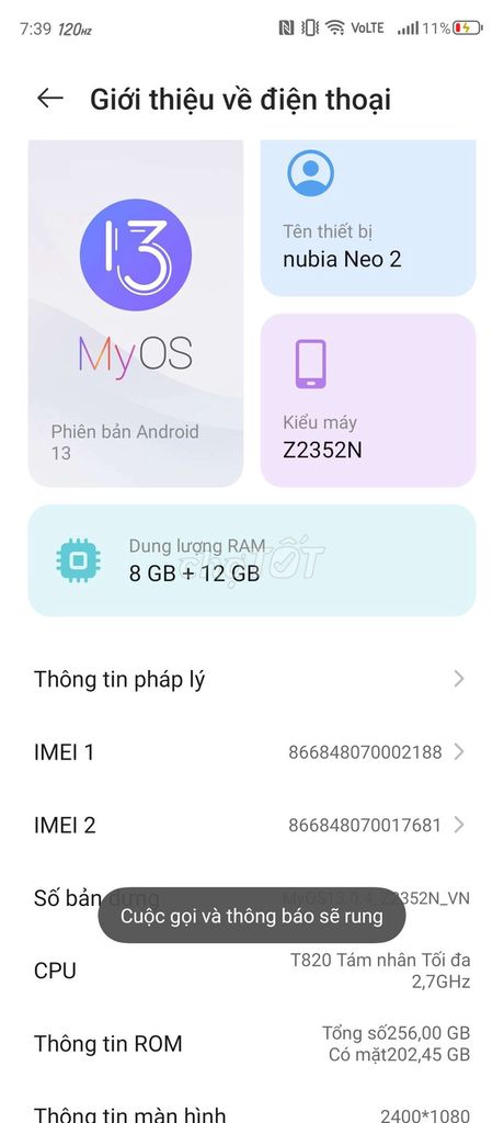 Nubia Neo 2 256GB Đen. Mua bán Điện thoại tại Quận 12 Tp Hồ Chí Minh được đăng bởi Nguyễn Lê Hoàng Vũ  hình 1